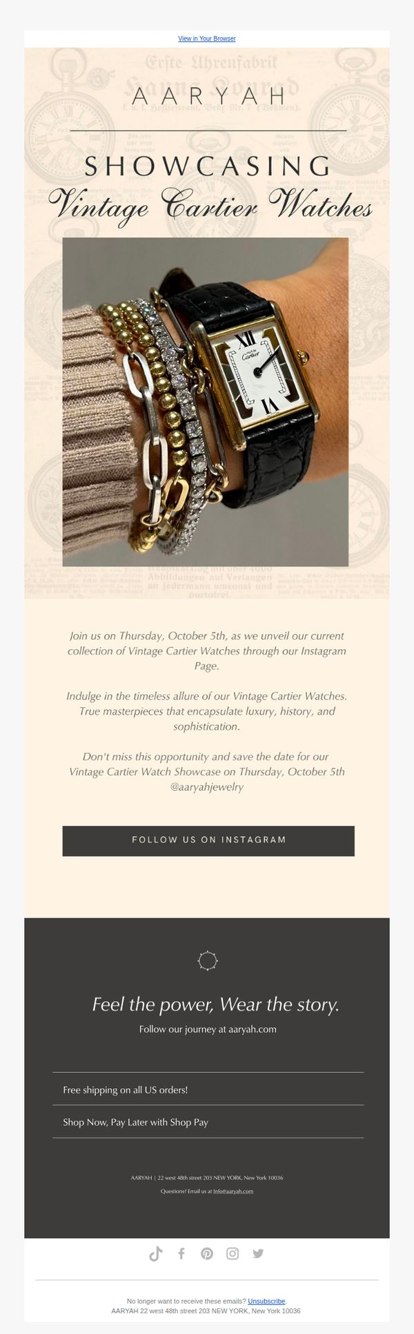 6. Aaryah: Save The Date | Vintage Cartier Watches ⏱️