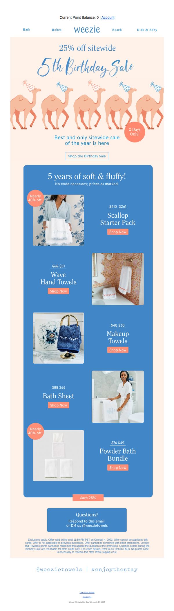 6. Weezie: Don’t miss this sale...25% off! 🥳