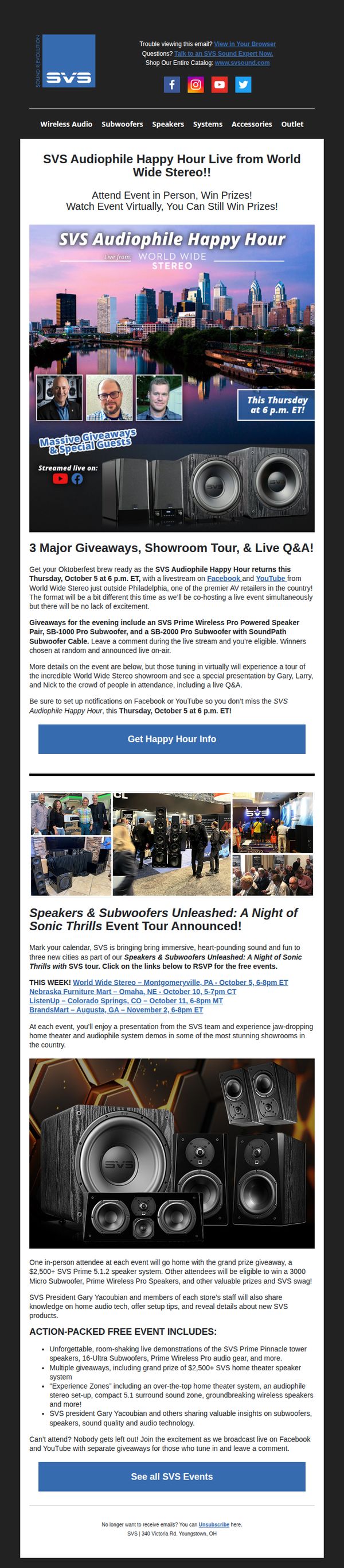 6. SVS Virtual Audiophile Happy Hour & Live Event in Philly-area This Thursday! Giveaways at Both!