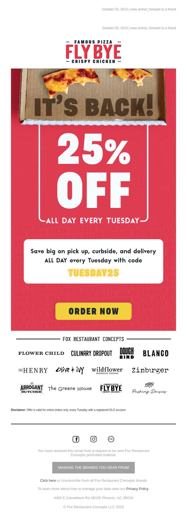9. TAKEOUT TUESDAY is back!