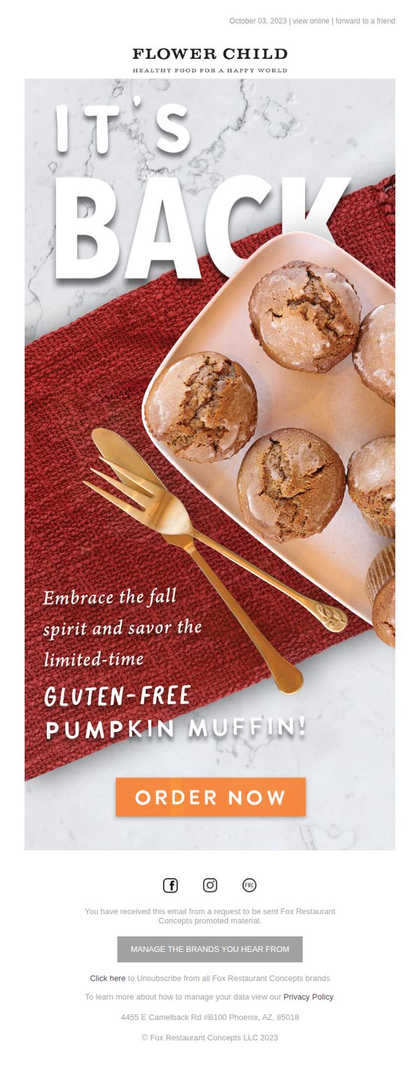 8. Gluten-Free Pumpkin Muffin is back!