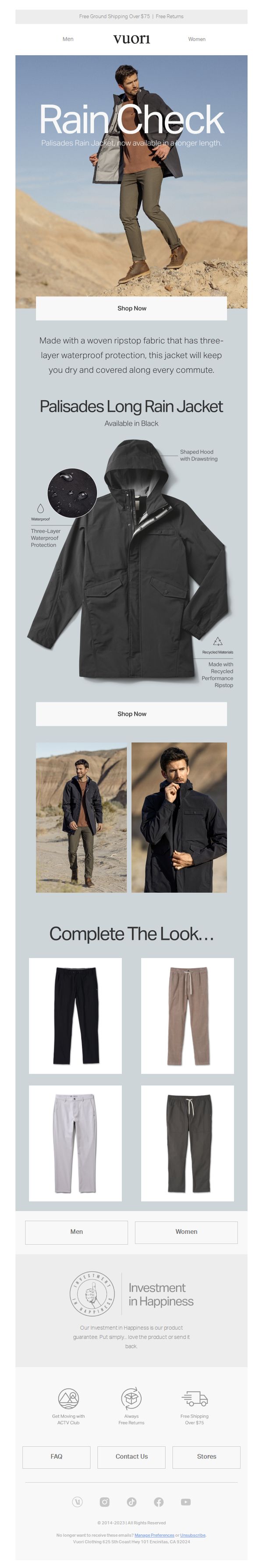10. Vuori: Say hello to our new rain jacket
