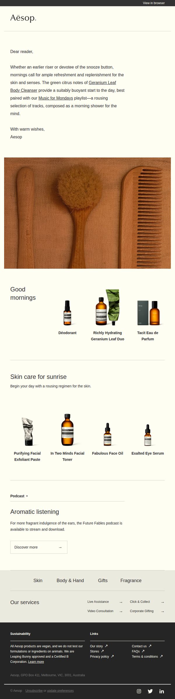10. Aesop: The morning reset