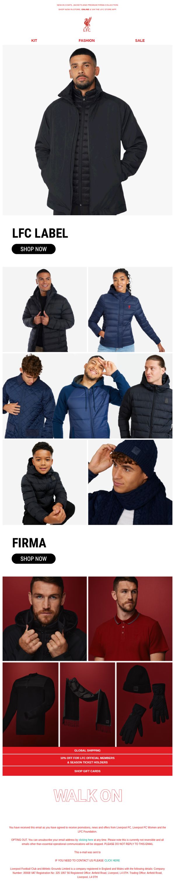 6. Liverpool FC: Wrap up warm with the latest LFC Label Fashion