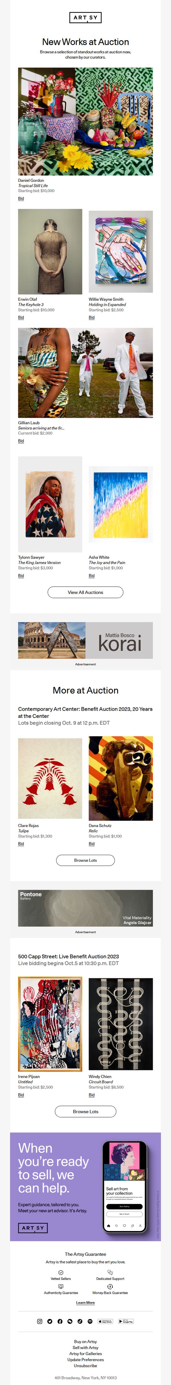 6. Artsy : New auction lots for you on Artsy