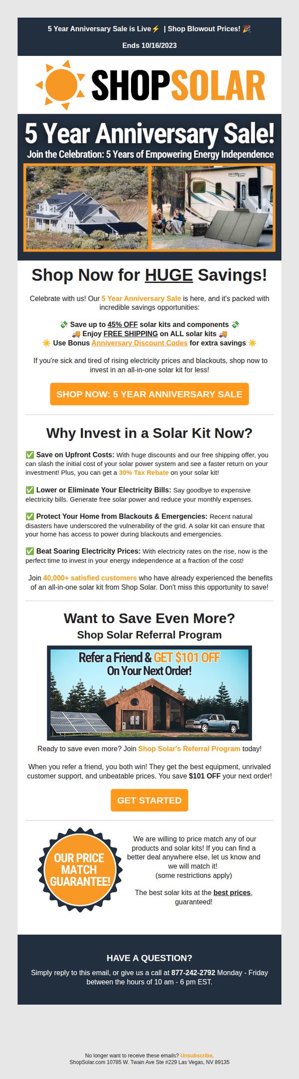 8. 🎉5 Year Anniversary Sale: Save BIG on Solar Kits💸