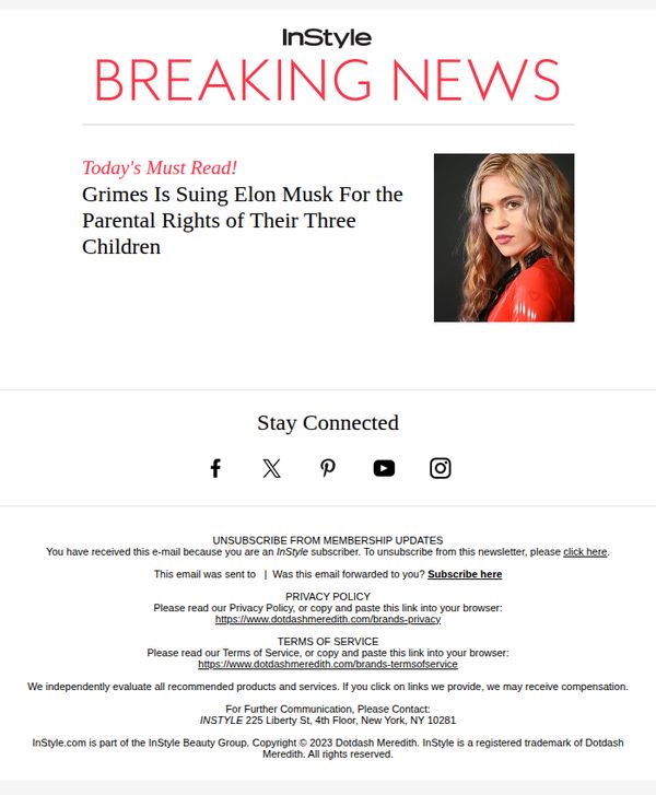 8. Grimes is suing Elon Musk for the parental rights of their three children