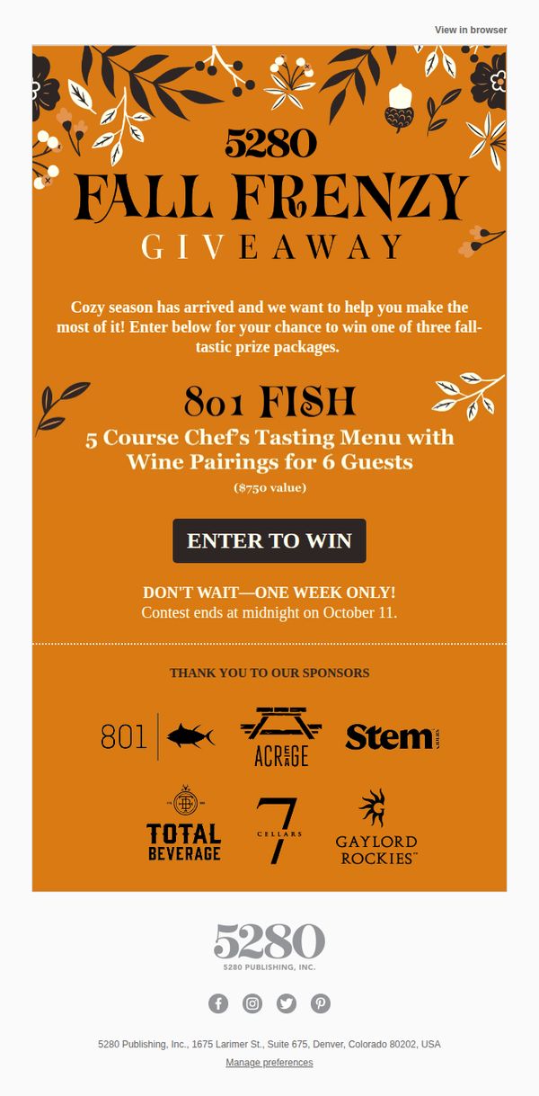 6. Leaves are Falling, Prizes are Calling: Enter Our Fall Frenzy Giveaway Today!