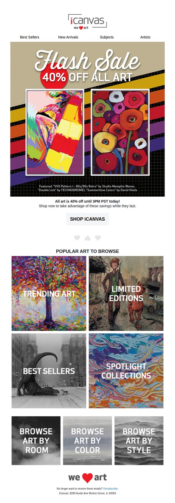 9. Flash Sale ⏰ 40% OFF All Art