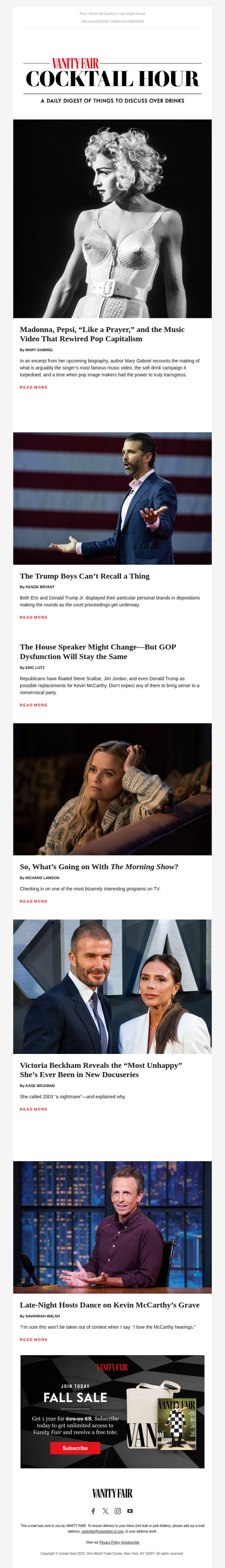 6. The Story of Madonna’s Most “Shocking” Music Video; the Trump Boys on Trial; Victoria Beckham’s “Nightmare”