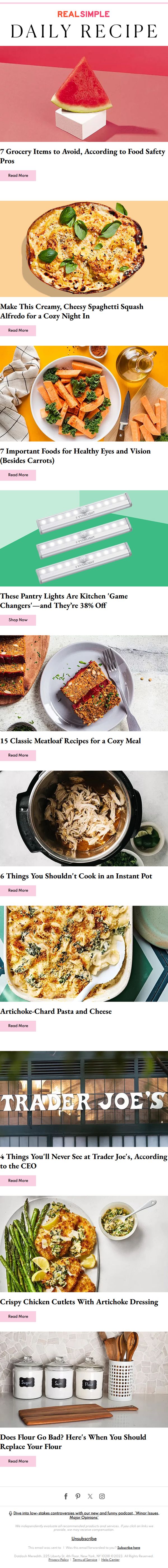 9. Real Simple: 7 Grocery Items to Avoid, According to Food Safety Pros