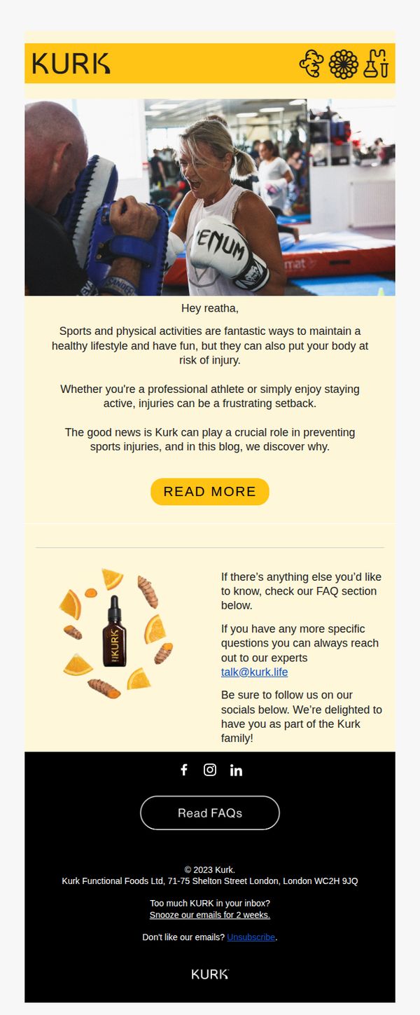 9. Kurk: Preventing sports injuries 🥊