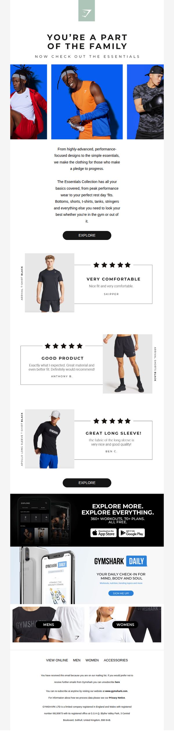 6. Gymshark Essentials