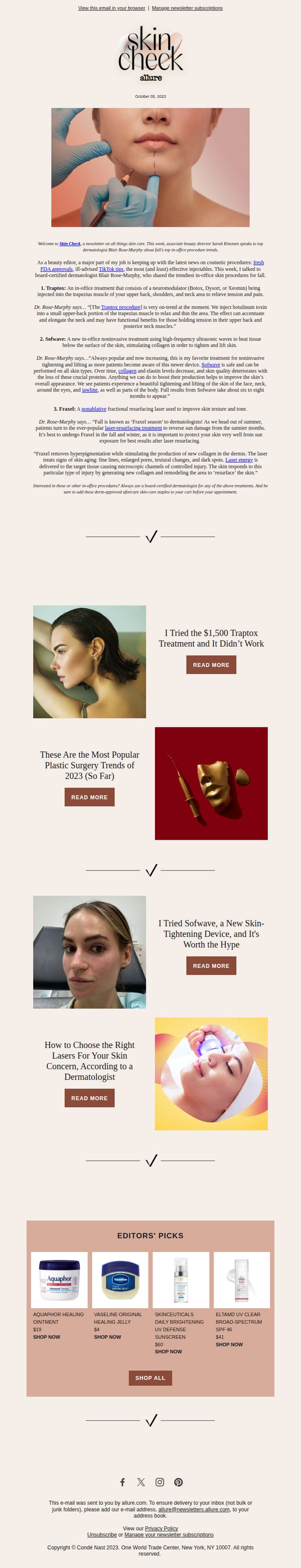6. The 3 Most Popular Skin Procedures for Fall, According to Dermatologists